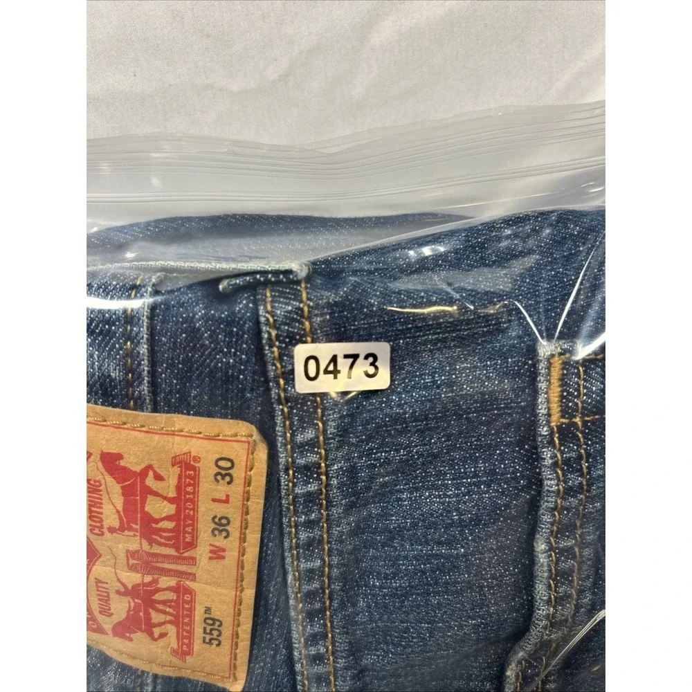 Levis 559 Jeans Mens 36x30 Blue Straight Leg Five Pocket Denim Classic Pants
